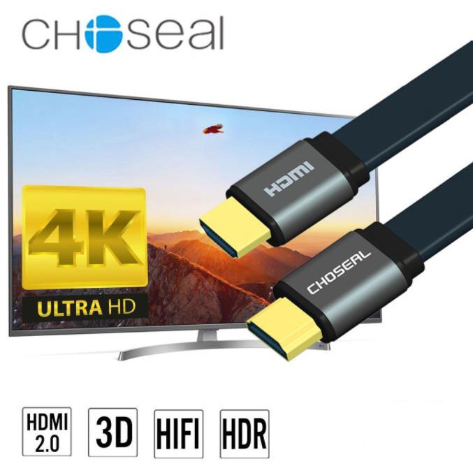 Dây cáp cao cấp HDMI CHOSEAL dẹt 1.5m, 3m hỗ trợ full HD, 3D, 4K