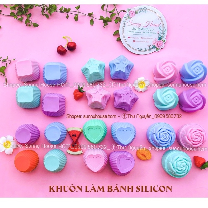 Khuôn Silicon Làm Bánh Muffin, Cupcake, Donut, Thạch, Rau câu,....đa dạng mẫu mã và màu sắc