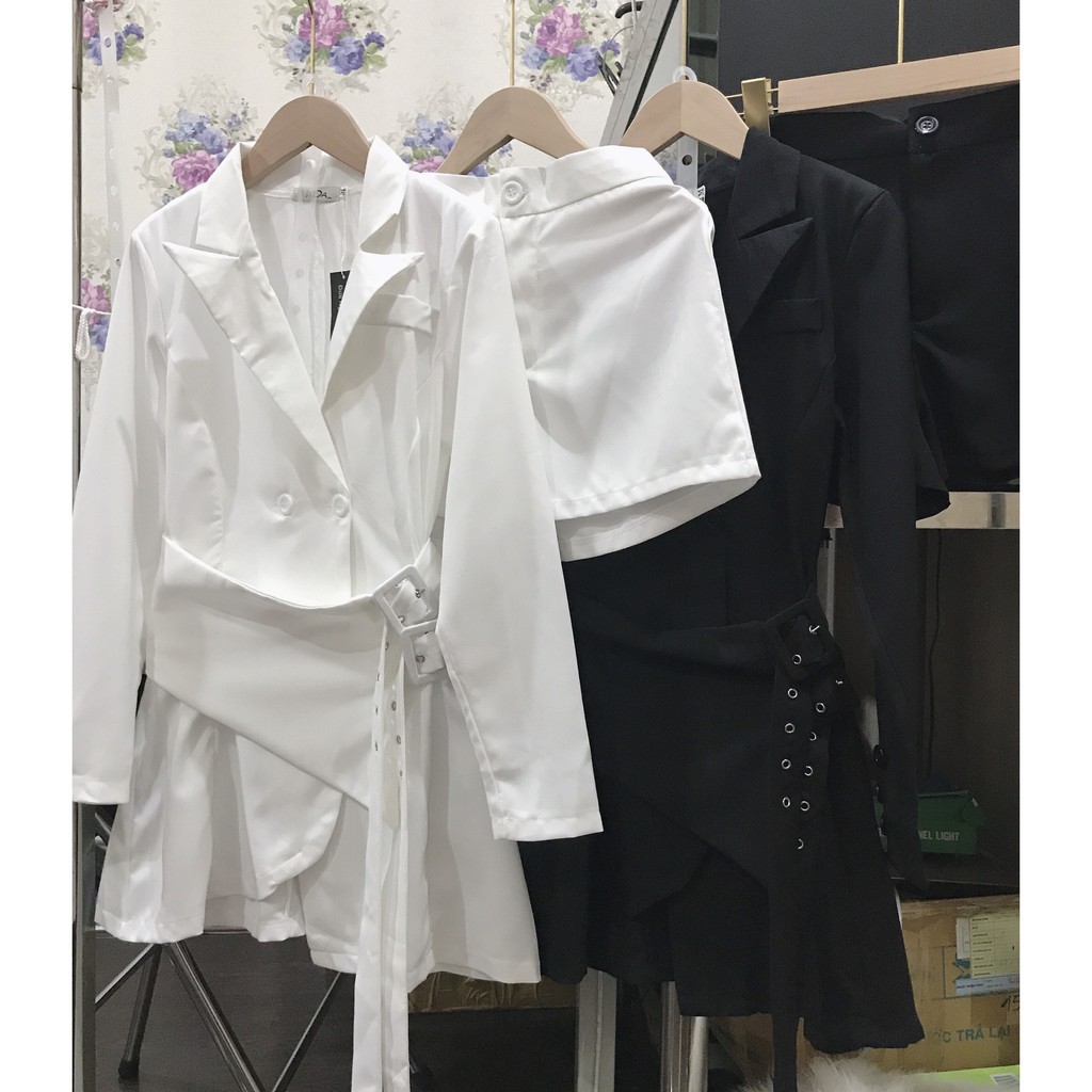 Đầm vest tay dài KÈM quần sort cao cấp đi tiệc cưới, đi bar,dạo phố, đi học, đi làm xinh xắn, sang trọng | BigBuy360 - bigbuy360.vn