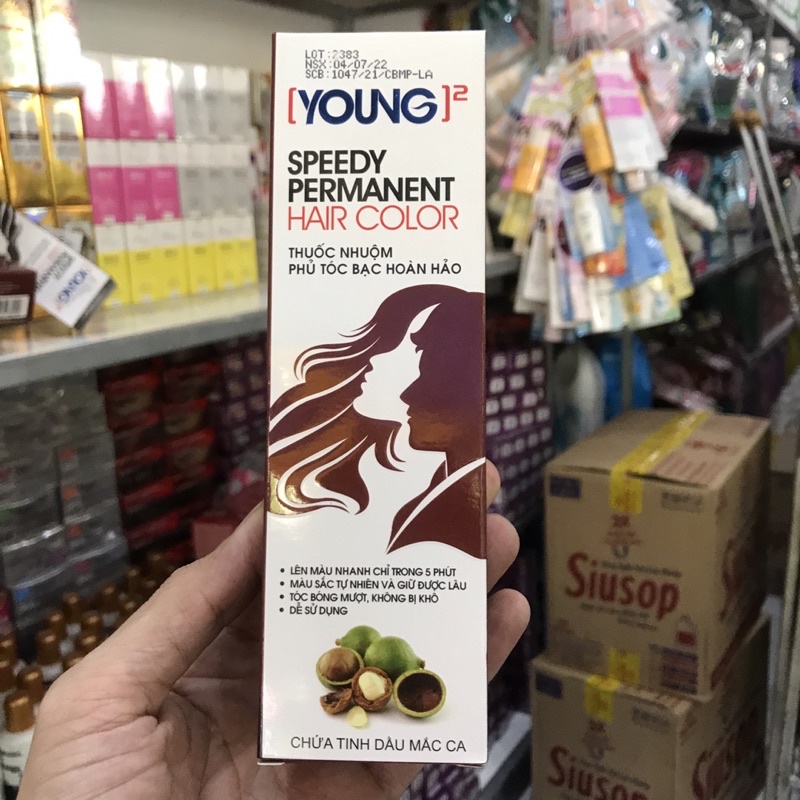 Thuốc Nhuộm Phủ Bạc Young đủ màu 60g x 2 (kèm oxy)
