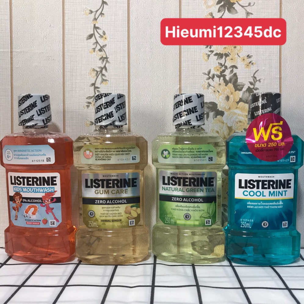 Nước súc miệng giữ hơi thở thơm mát Listerine 250ml