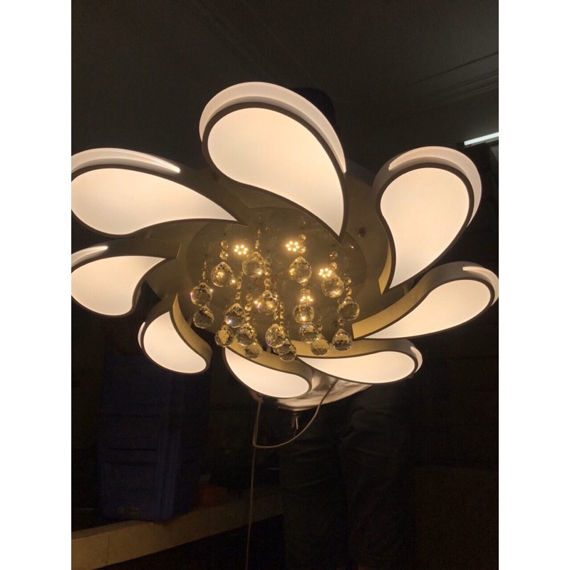 Đèn Mâm ốp Trần Hiện Đại Led 3 Chế Độ Sáng Có Điều Khển