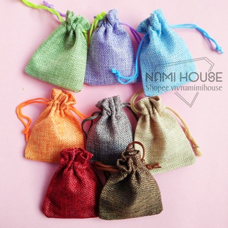 Túi vải cỡ nhỏ vải bố kích thước 7x9cm có dây rút - namimi