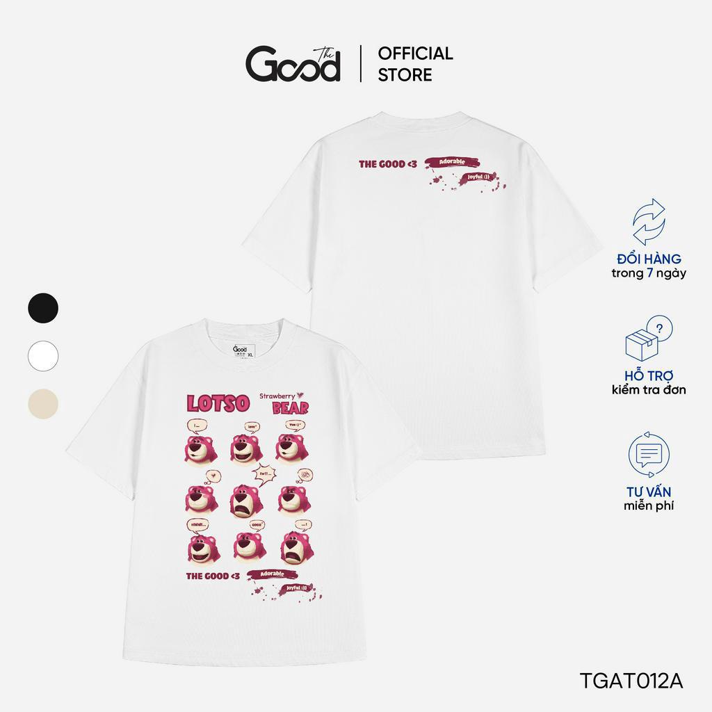 Áo Thun THE GOOD "Lotso Strawberry Bear", Áo Phông 3 Màu Basic Unisex Chất Liệu Cotton Co Giãn Form Oversize