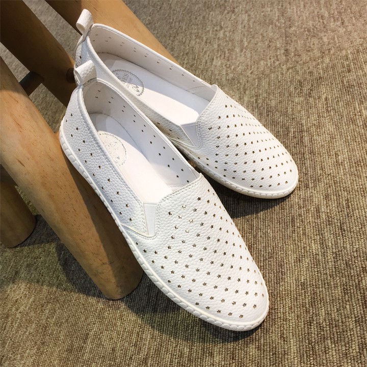 Giày Slip on nữ Thái Lan cao cấp màu đen trắng siêu mềm êm chân chính hãng thương hiệu De'shoeshouse | BigBuy360 - bigbuy360.vn