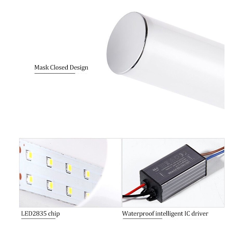 Đèn LED 12W 16W 110V-24 Ánh Sáng Trắng Ấm Chống Thấm Nước Bằng Thép Không Gỉ Gắn Tường Phòng Tắm