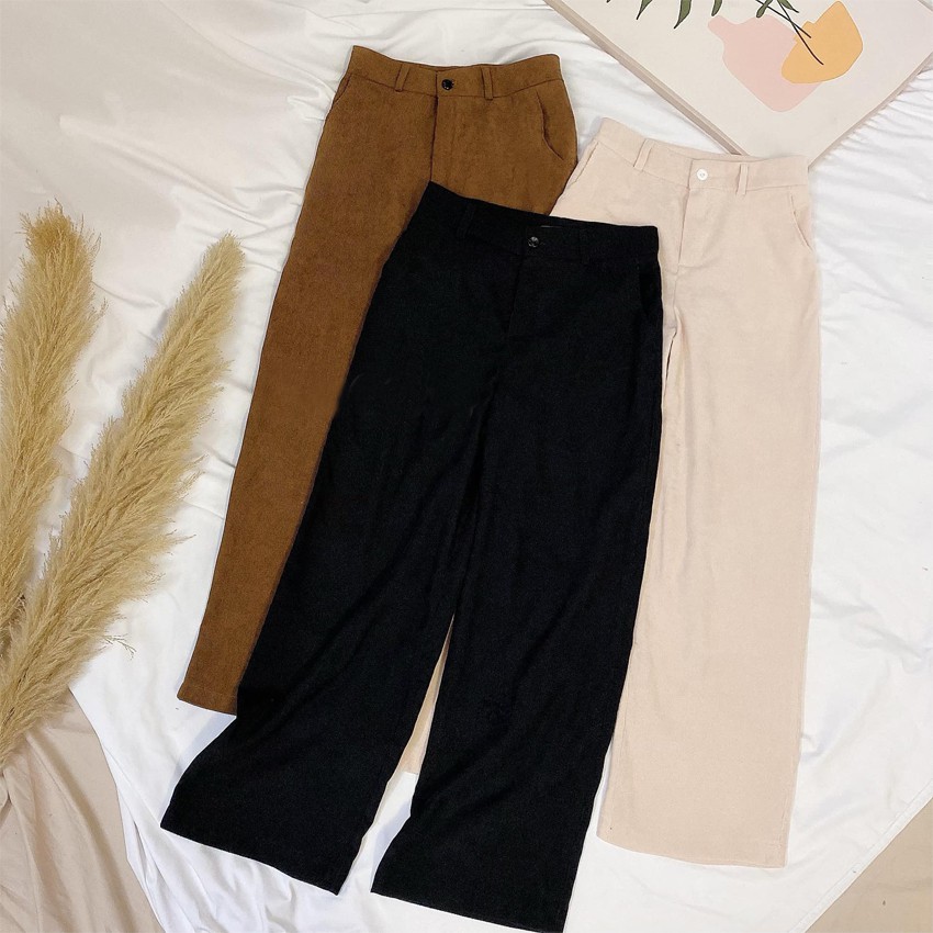 Quần Ống Suông Có Khóa Kéo Siêu Hot, Quần Nhung Tăm Nữ Mặc Chân Dài Như Siêu Mẫu | BigBuy360 - bigbuy360.vn