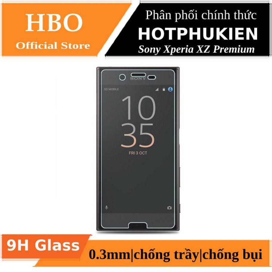 Miếng dán kính cường lực HBO cho Sony Xperia XZ Premium (0,3mm, độ cứng 9H, chống trầy) - Hàng nhập khẩu