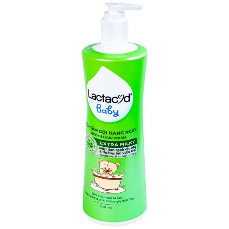 Sữa tắm gội cho bé Lactacyd Milky 250ml và 500ml - Bảo vệ và nuôi dưỡng da và tóc bé vượt trội