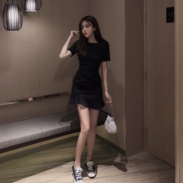 Váy thun đuôi cá dây rút hàng Quảng Châu loại 1