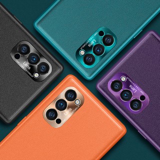 Ốp điện thoại da thật viền silicone chống sốc thời trang cho OPPO RENO 4/ 4 PRO