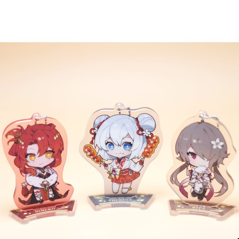 (Mica trong acrylic) Mô hình Standee Valkyrie Chibi Năm mới lộng lẫy Honkai Impact 3 dễ thương xinh xắn