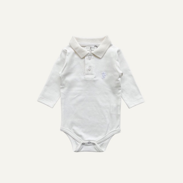 Bộ Bodysuit Dài Tay Cổ Polo Vải Bông Cao Cấp Macro &amp; Micro