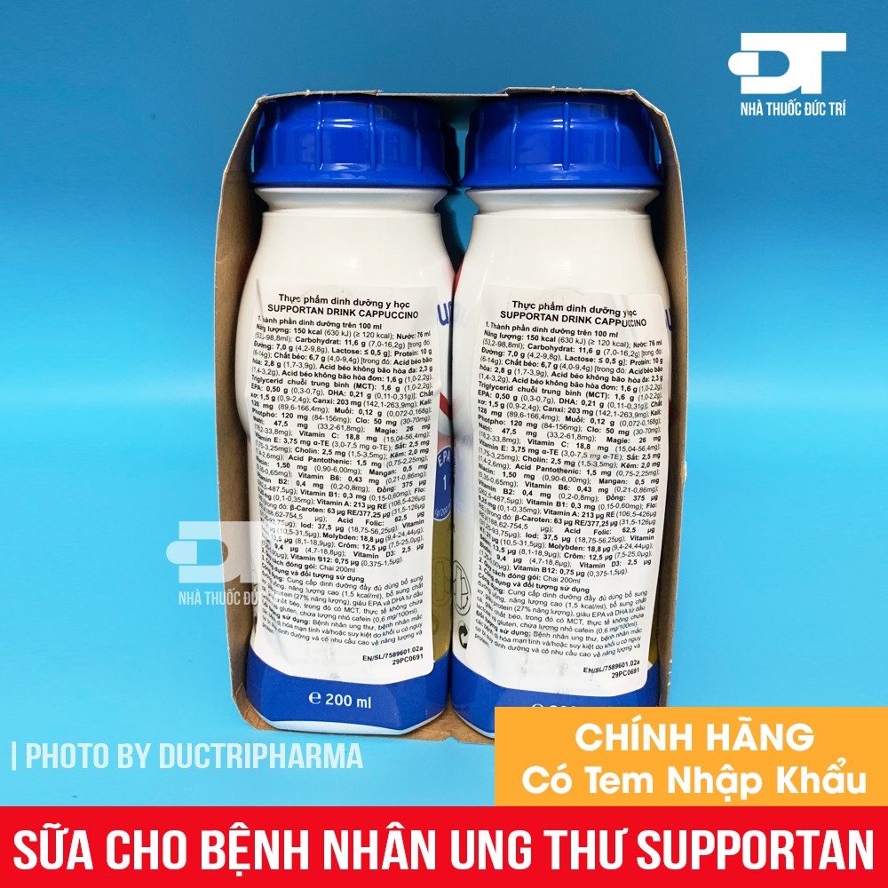 Sữa Supportan Cappuchino cho người bệnh ung thư