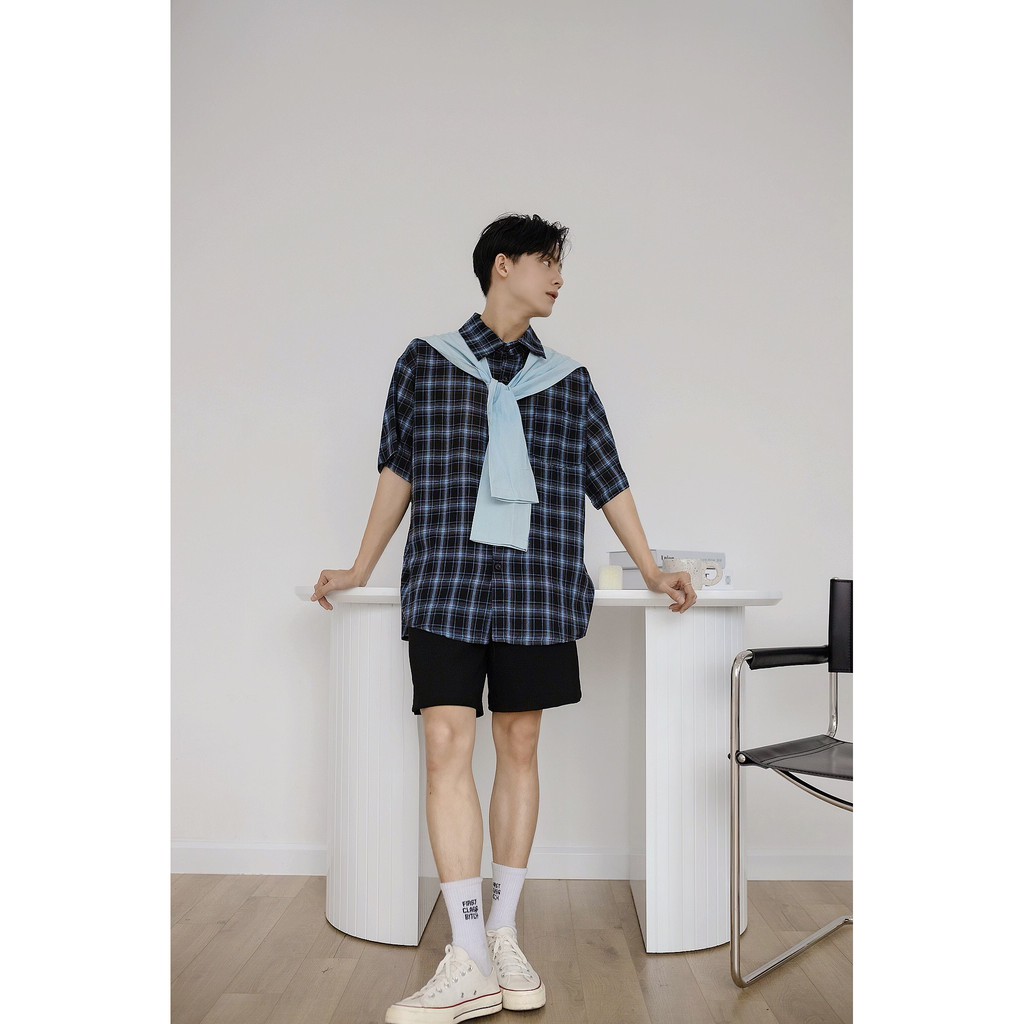 UNISEX Áo sơ mi nam nữ kẻ caro hàn quốc cao cấp, by ONDE | BigBuy360 - bigbuy360.vn