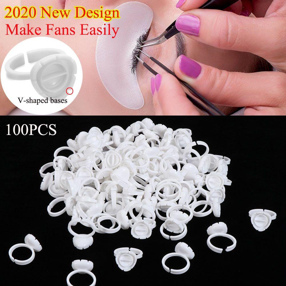 Bộ 100 Giá Đỡ Lông Mi Giả Có Thể Điều Chỉnh Kích Thước Dùng Một Lần