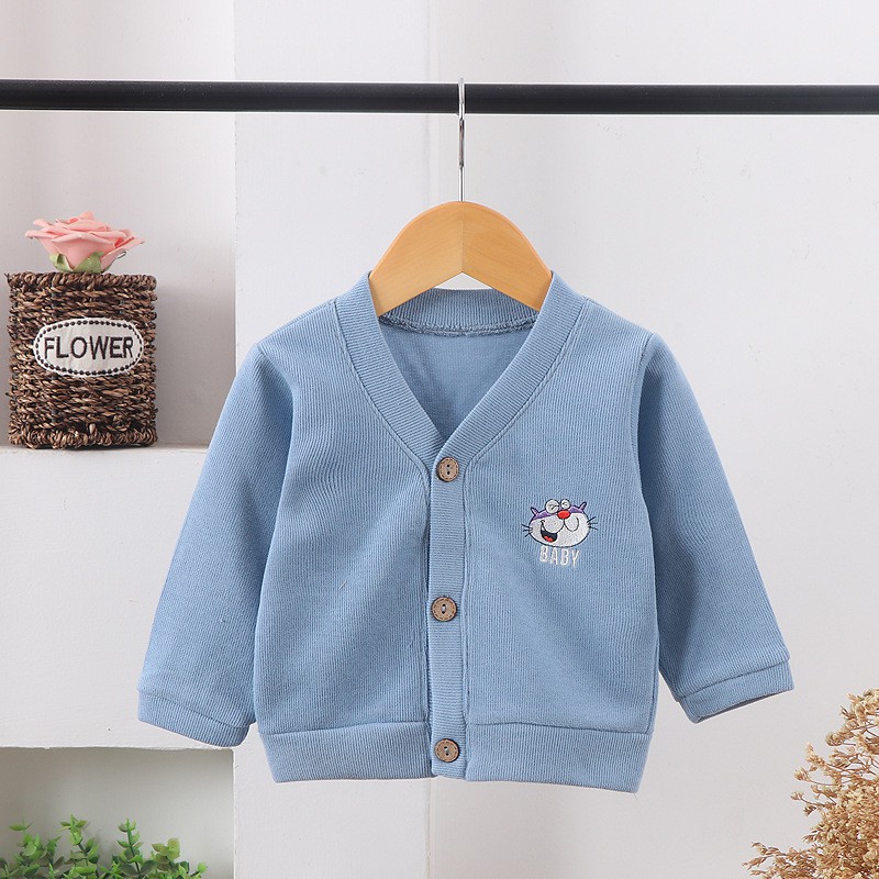 Áo len mịn trẻ em, áo khoác cardigan unisex cho bé trai bé gái