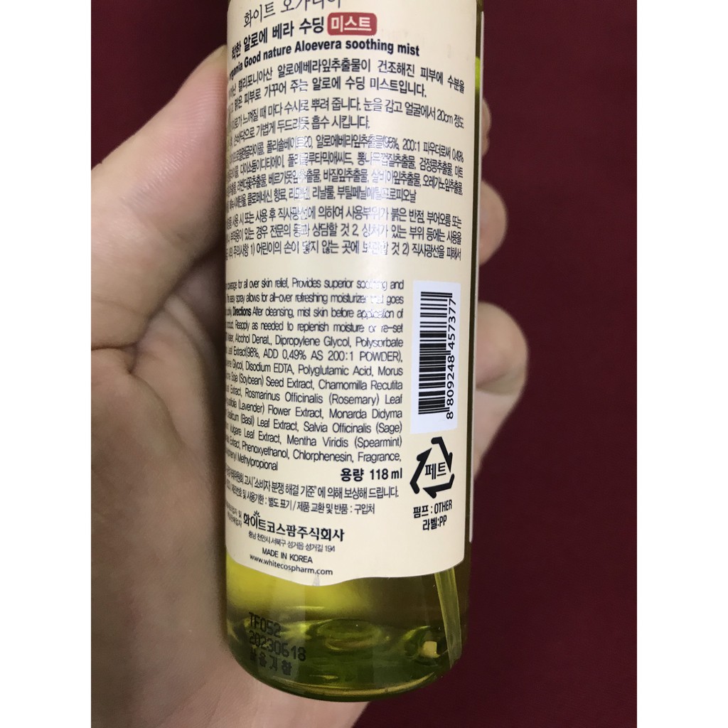 [SALE] [CAM KẾT 100% CHÍNH HÃNG] Xịt Khoáng Nha Đam Aloe Vera Soothing Mist 98% Hàn Quốc | BigBuy360 - bigbuy360.vn
