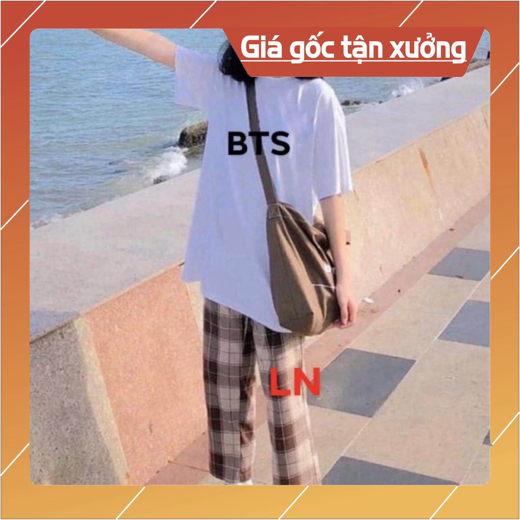 Áo phông BTS + quần kẻ LN12