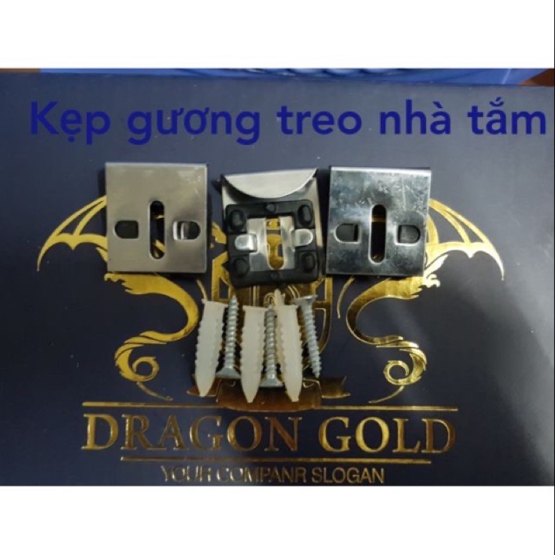 Kẹp gương treo nhà tắm loại 3 mảnh có cao su đệm