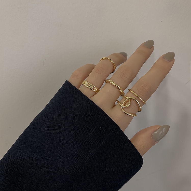 Set 5 Nhẫn Hở Kiểu Dáng Đơn Giản Thời Trang