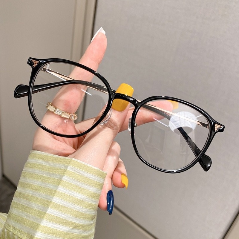 Mắt Kính Gọng Oval Trong Suốt Siêu Nhẹ Chống Ánh Sáng Xanh Thời Trang