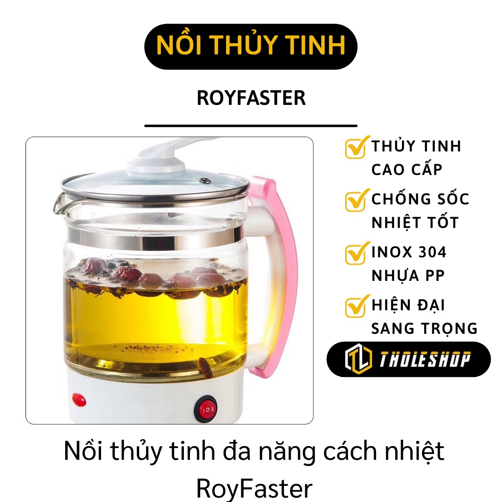 Ấm Điện Thủy Tinh - Nồi Thủy Tinh Đa Năng Cách Nhiệt, Chống Sốc, Ấm Đun Siêu Tốc 9520