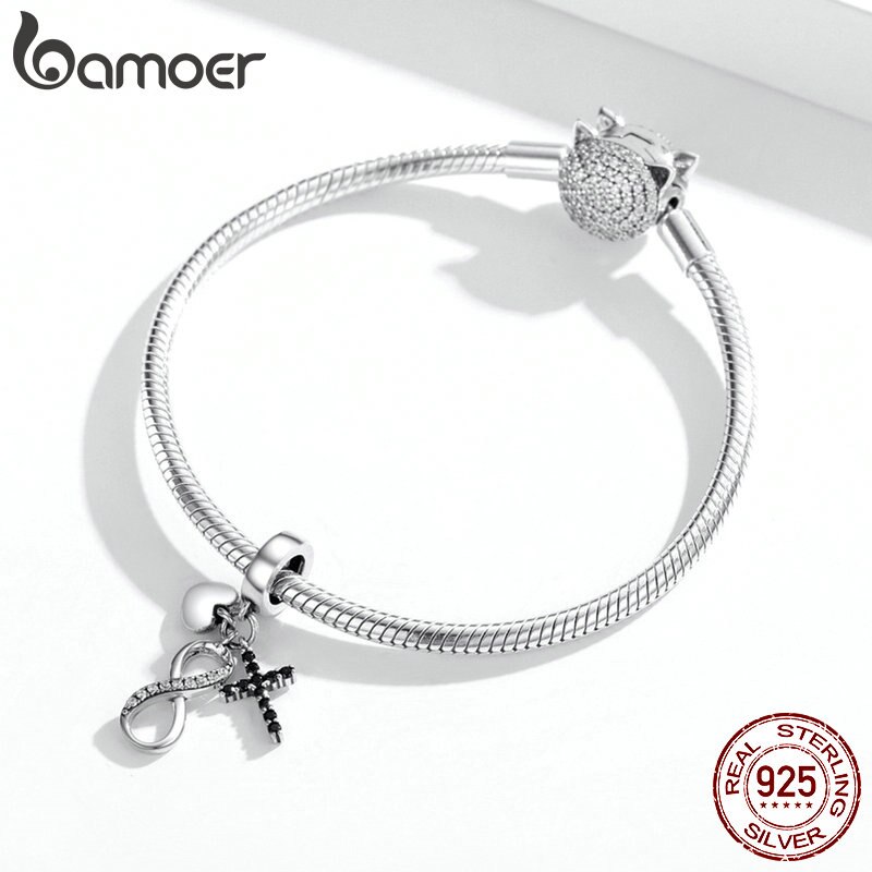 BAMOER Mặt Dây Chuyền Bạc 925 3mm Biểu Tượng Vô Cực SCC1713