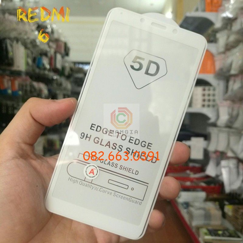 Kính Cường lực Xiaomi Redmi 6/6A full màn, full keo, chuẩn đẹp