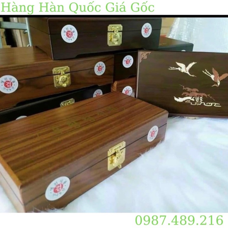 [DATE MỚI 2025] An cung ngưu hoàng hoàn Hàn Quốc hộp gỗ nâu, Hộp 10 viên [ Hàng Mới Về ]