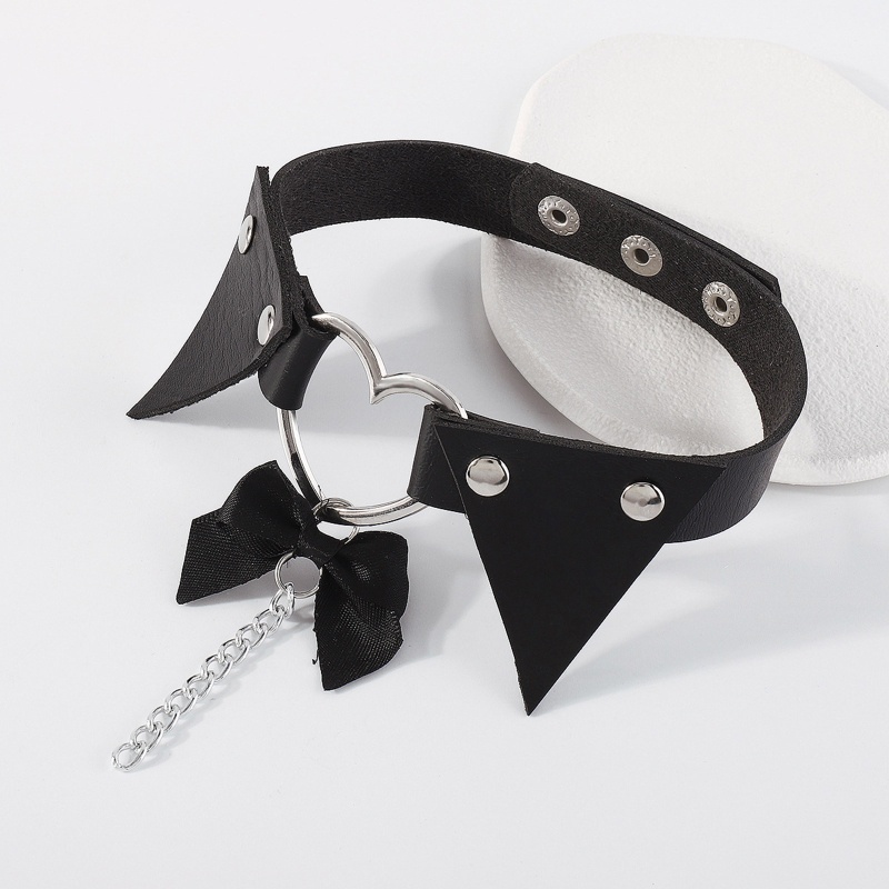 XIXI Vòng Cổ Choker Bằng Da Màu Đen Phong Cách Punk Gothic Punk Có Thể Điều Chỉnh Cho Nữ