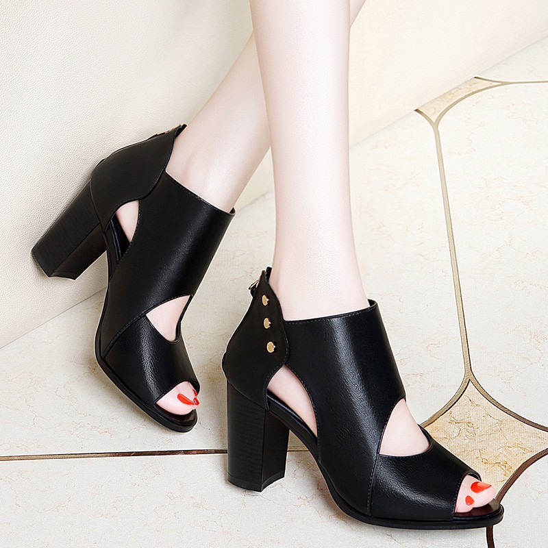 Boot cao gót hở mũi - CG79