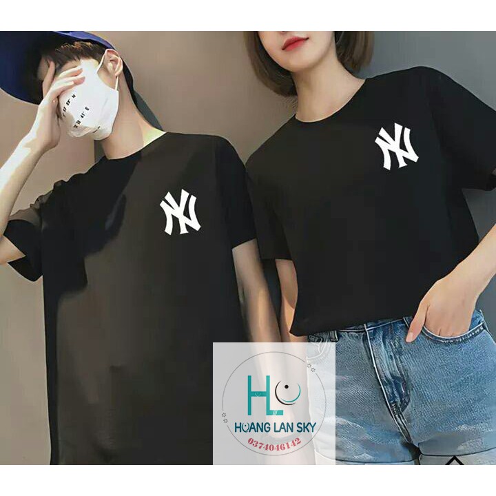 Áo thun áo đôi đồ cặp rẻ đẹp Nam Nữ in logo NY màu đen, trắng AD-13