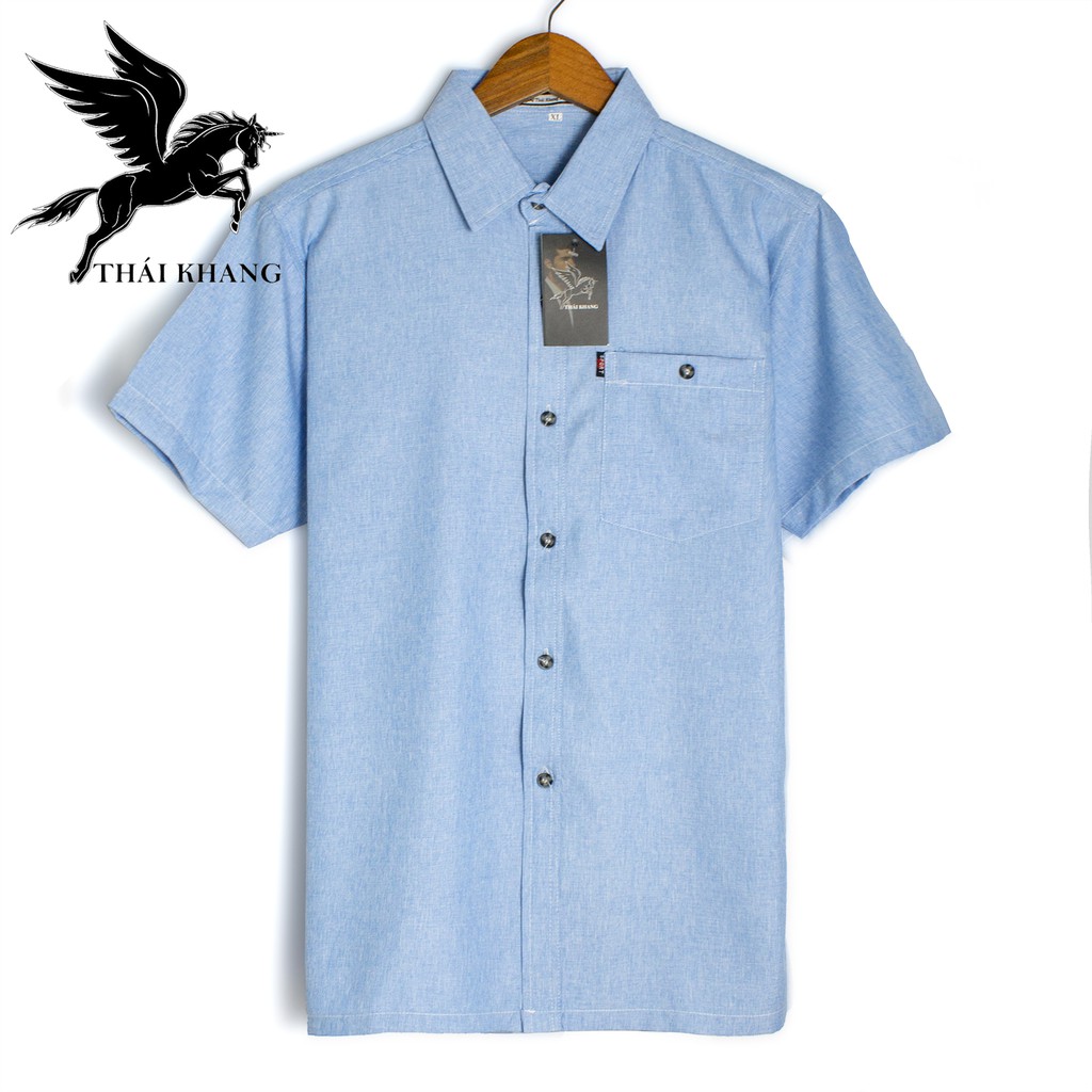 Áo sơ mi ngắn tay nam trung niên vải đũi SIÊU MÁT mặc thoải mái loại áo sơ mi nam form rộng rãi thoải mái OG51 | BigBuy360 - bigbuy360.vn