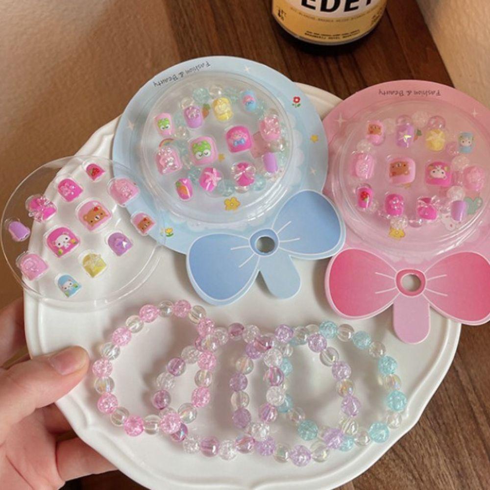 Bộ Móng Tay Giả Họa Tiết Hoạt Hình Dễ Thương Cho Bé