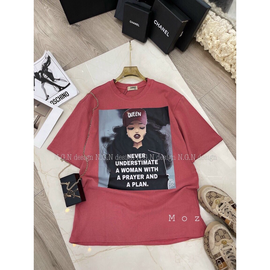 ÁO THUN QUEEN, ÁO PHÔNG TAY LỠ UNISEX FORM RỘNG ZADOLA FASHION