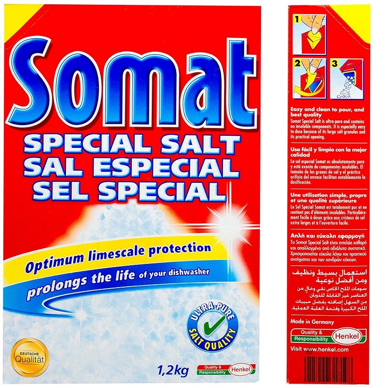 Combo muối rửa bát Somat 1,2 kg và hộp muối làm mềm nước Somat 1,2kg