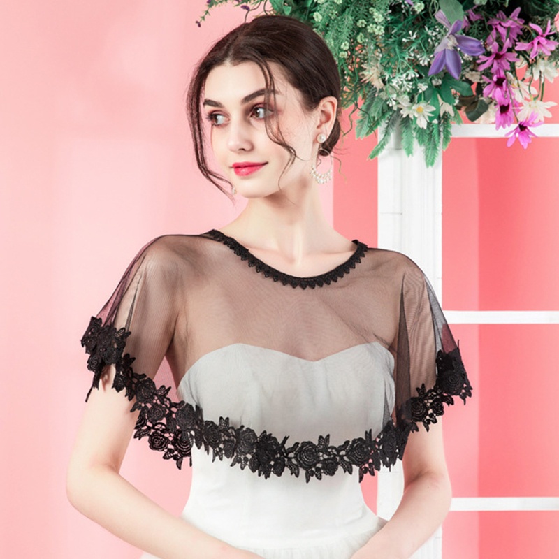 Áo Choàng Ren Phối Vải Mỏng Thời Trang Dành Cho Nữ