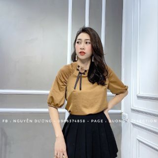 Áo lụa phối nơ chốt live