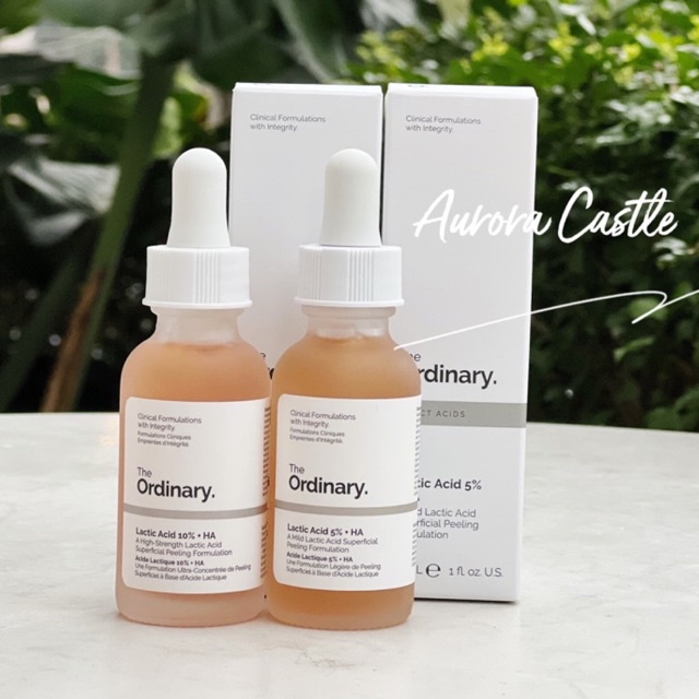 tinh chất thanh tảy da, cấp nước, làm sáng da Lactic Acid + HA The Ordinary