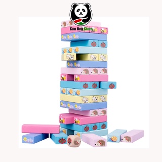 Bộ Rút Gỗ 51 Thanh Nhiều Màu Sắc Hình Động Vật Đáng Yêu