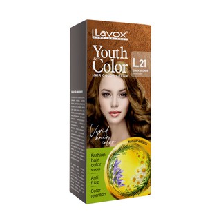 [VÀNG ĐẬM L21] NHUỘM TÓC MÀU THỜI TRANG LAVOX 💖Kèm Chai Oxy Trợ Nhuộm + Dầu Xả Giữ Màu Tóc + Găng Tay💖