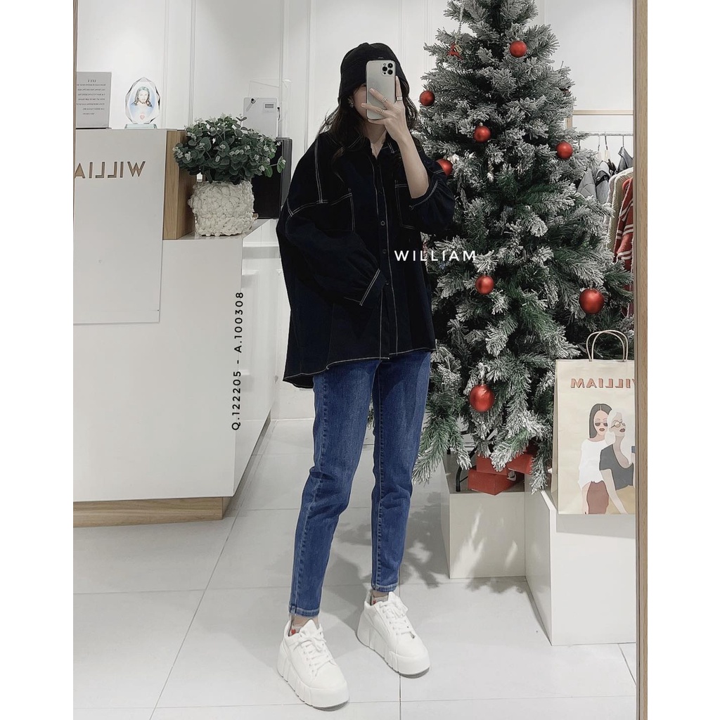 Quần baggy jean xanh đậm (122205)