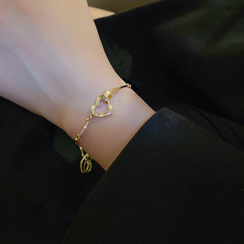 Vòng Tay Mạ Vàng Mặt Hình Trái Tim Thời Trang 2022