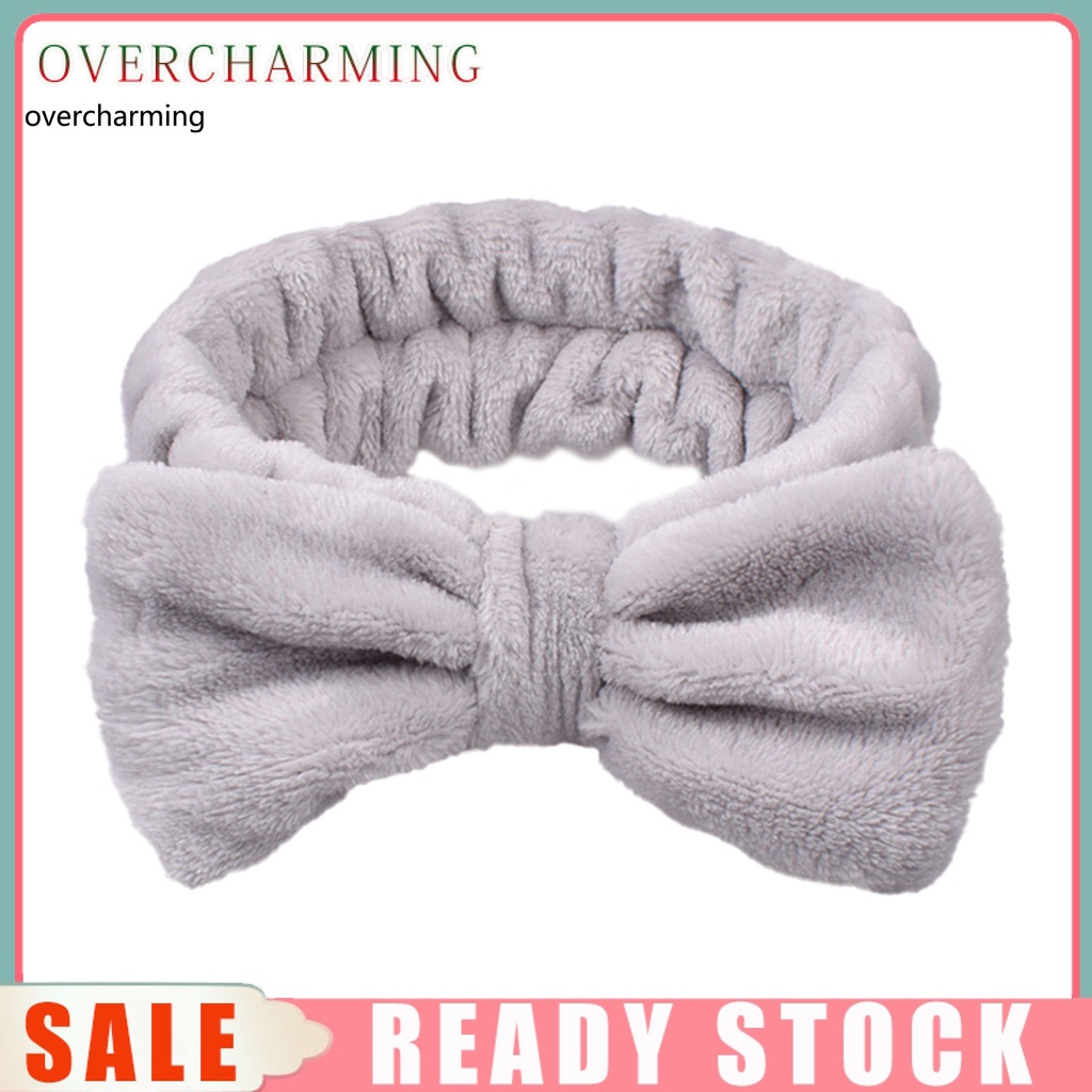 Overcharming Portable Spa Headband Wide Strap Makeup Headband Soft-touching for Women