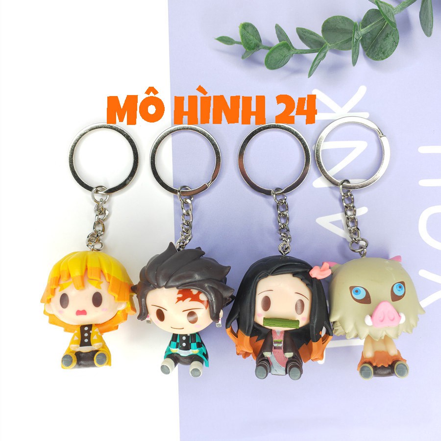 [5cm] Móc khoá size to Kimetsu no Yaiba chibi Tanjirou Zenitsu Nezuko Inosuke anime Demon slayer manga cute dễ thương