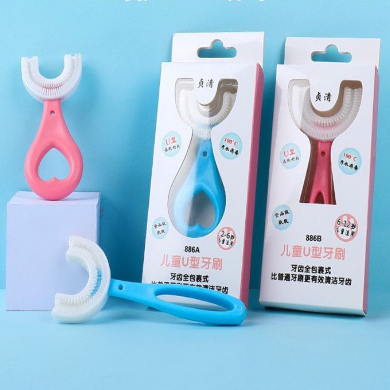 Bàn chải đánh răng chữ U chất liệu Silicon siêu mềm cho bé