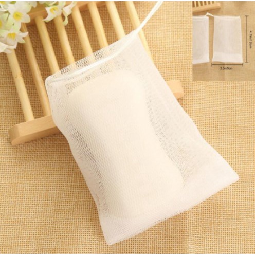 HHM Túi Lưới Đựng Xà Phòng Tạo Bọt Tiện Lợi / Sợi Linen  Tự Nhiên Tẩy Da Chết- Kích Thước 15*10 cm
