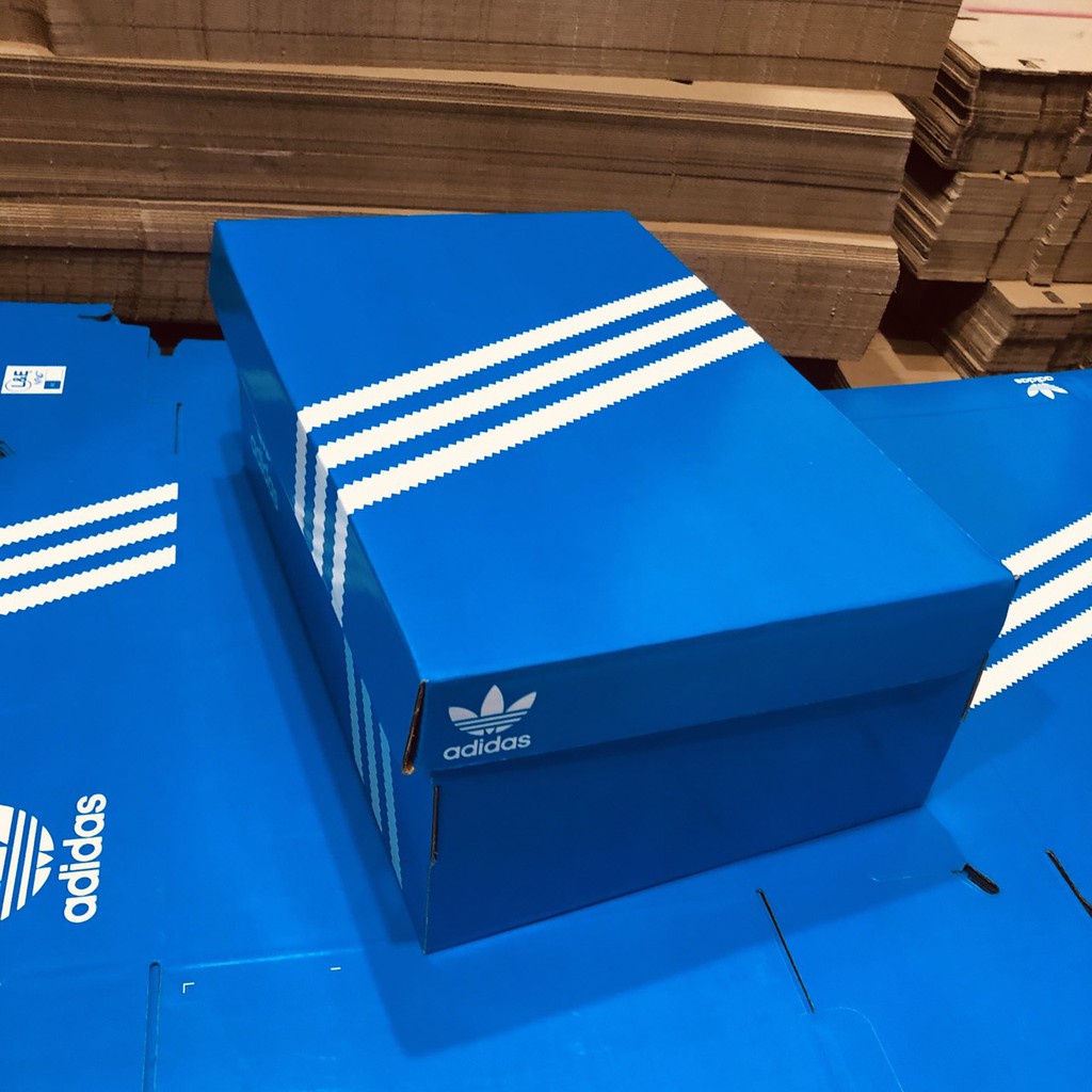 Hộp giày Adidas xanh 28X18,5X10,5CM - Hộp đựng giày,mũ bảo vệ phom dáng