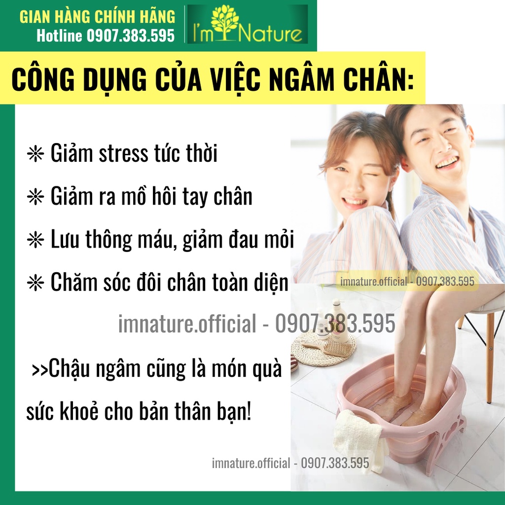 Chậu Ngâm Chân Gấp Gọn - Chậu Massage Chân Đa Năng Silicon - KT 50x41x21 - ImNature.Official TP.HCM